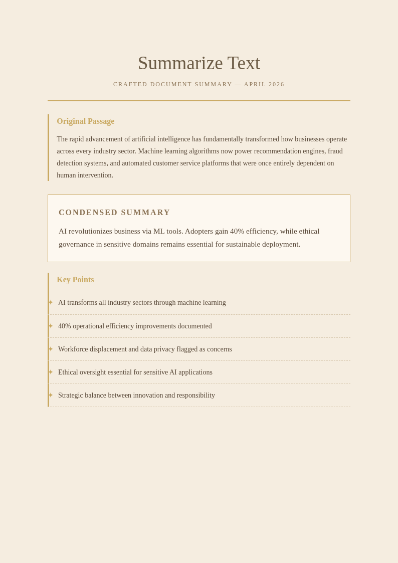 Paper texture summarize text